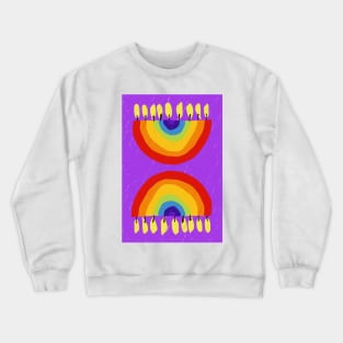 Rainbow Chanukiah Violet Print Crewneck Sweatshirt